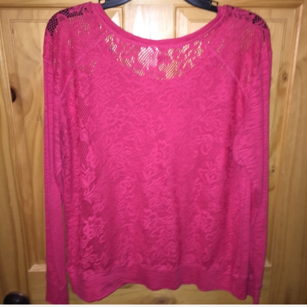 Hot pink lace blouse